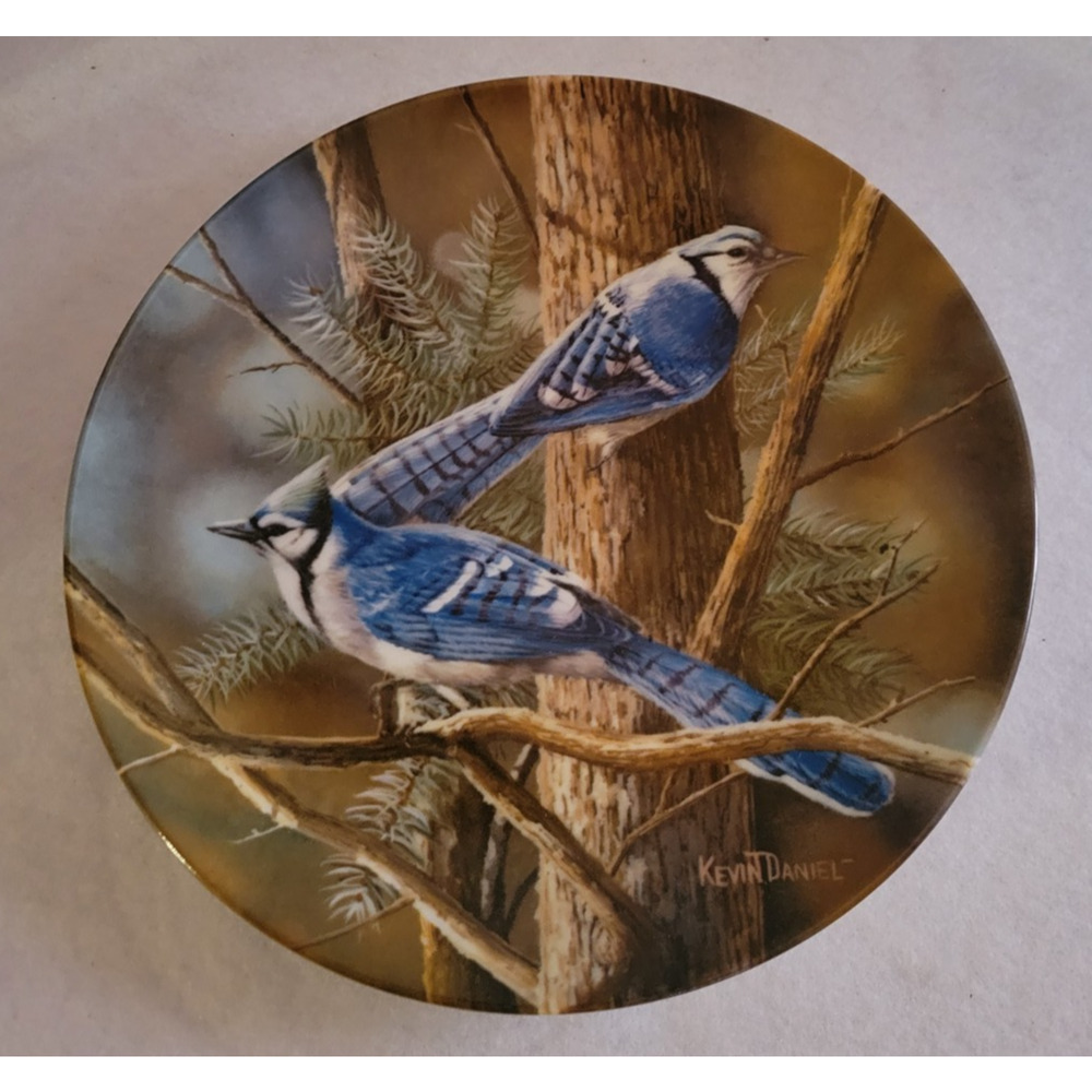 Vintage 1985 Knowles The Blue Jay by Kevin Daniel Plate w/ COA & Box #6106G